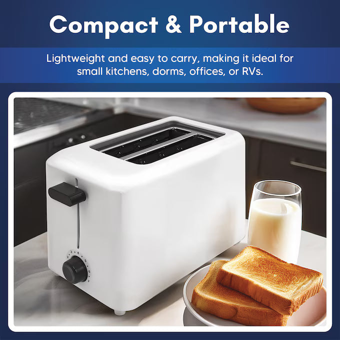 Elite Gourmet Cool-Touch 2-Slice Toaster Extra-Wide Slots White
