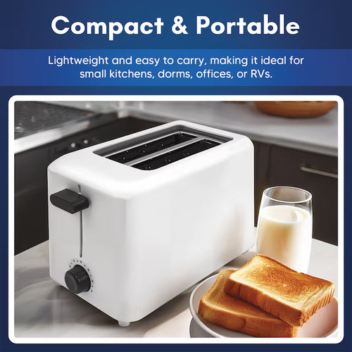 Elite Gourmet Cool-Touch 2-Slice Toaster Extra-Wide Slots White